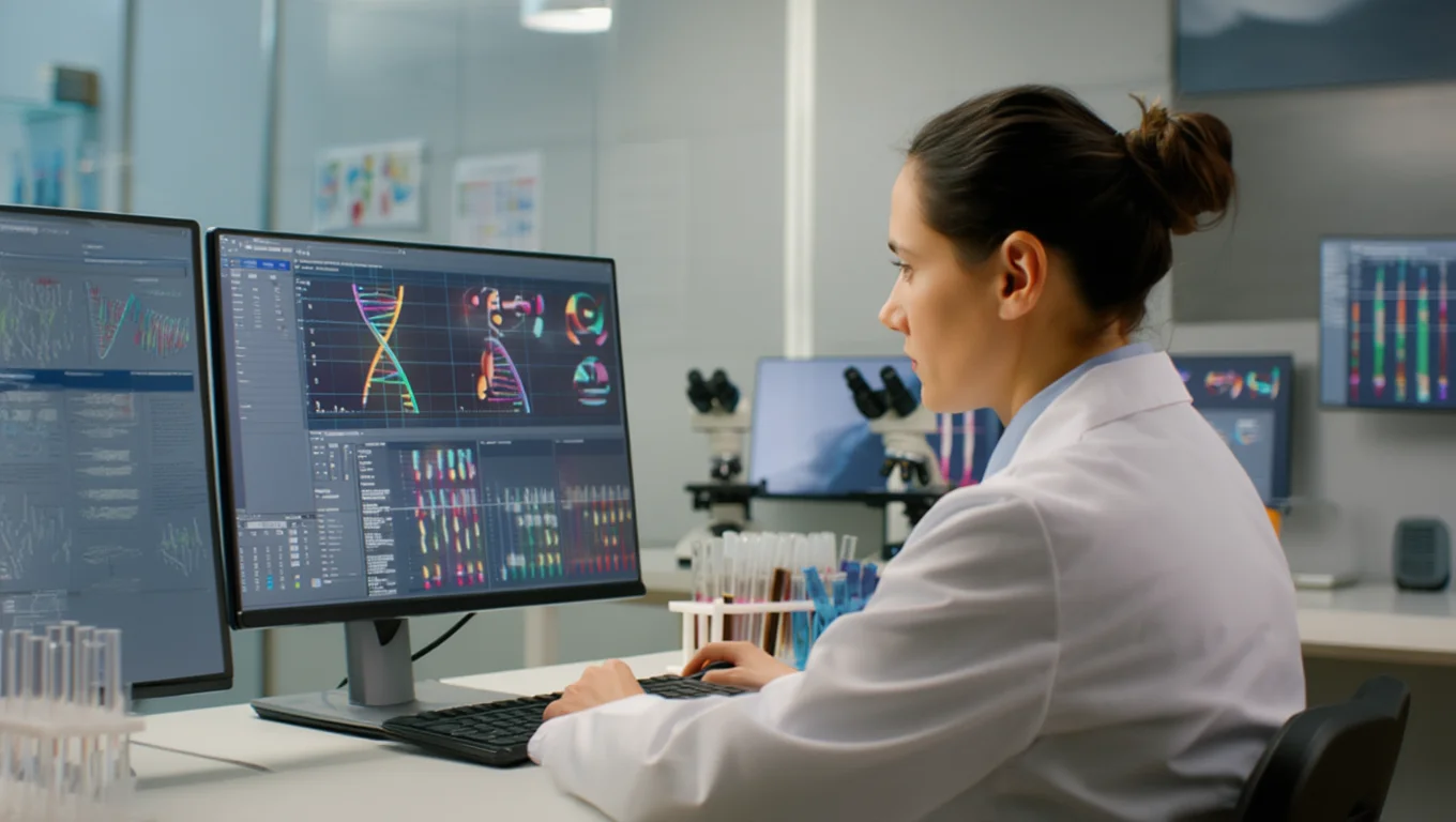 Врач изучает генетику пациента